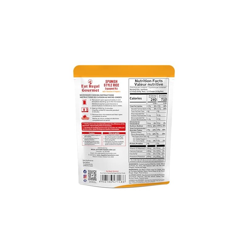 Eat Regal Spanish Rice, Ready to Eat Ancient Grains Blend,