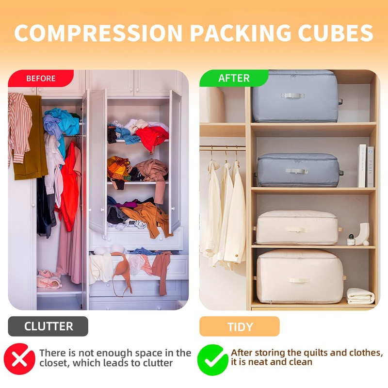 Ultra Space Saving Self Compression Organizer,Compression Storage Bags, Self Compression