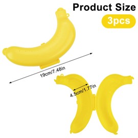 QLFJ-FurDec 3pcs Banana Holder Case, Banana Keeper BPA-Free Outdoor Travel Case, Banana Container Outdoor Travel, Fruit Cover for Picnic, Hiking