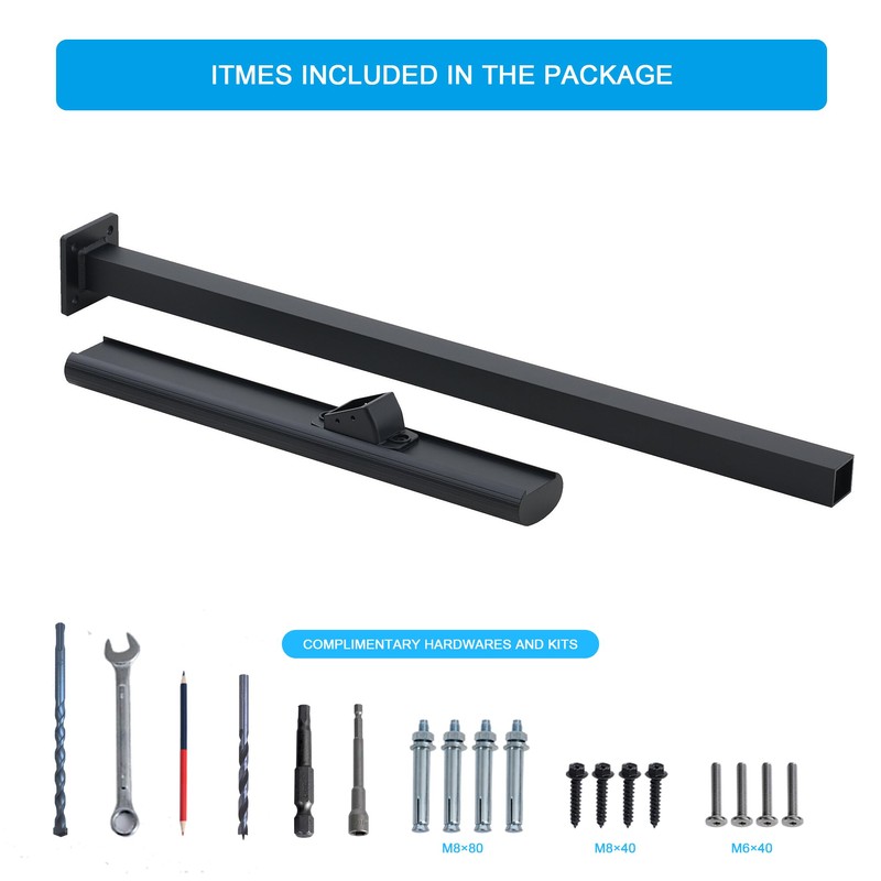 PICESA 1 Step Handrail for Outdoor Steps, Premium Aluminum Alloy