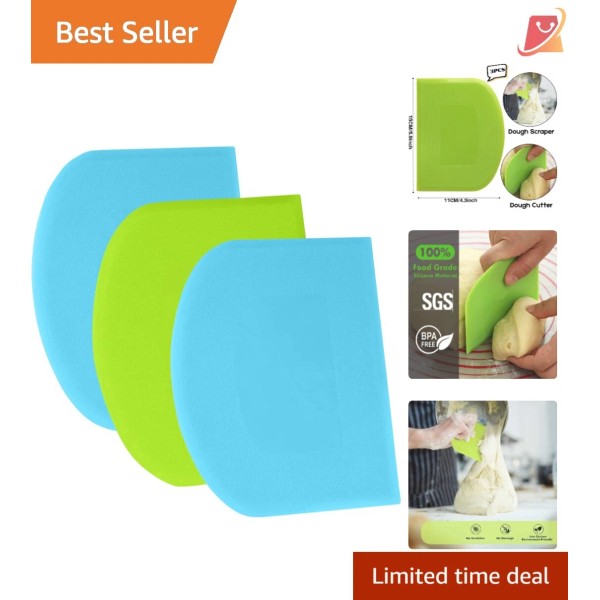 Unbranded Dough Scraper Plastic 5.9x4.3" Flexible Non-Slip Baking Tool BPA