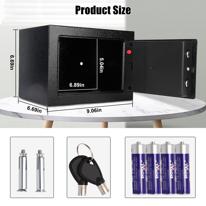 MAESTON Mini Electronic Safe Box with Digital Keypad & Keys,