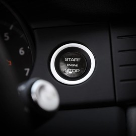 M.JVisun Black Ignition Starter Switch Sticker for Land Rover Discovery Sport for Range Rover Evoque Velar Start Stop Engine Button Cover Genuine Carbon Fiber Material