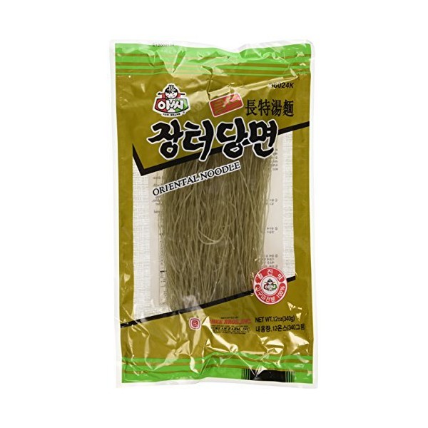 Assi Glass Noodles, Korean Vermicelli, Dangmyun, Sweet Potato Starch (12 Ounces) - PACK OF 4
