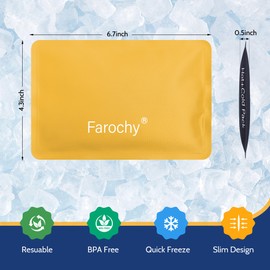 Reusable Ice Packs for Lunch Boxes - 2PCS Soft Ice Packs Freezer Packs for Coole, Keep Food Cold or Hot, Yellow