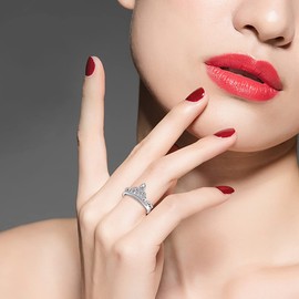 Uloveido Platinum Plated Crown Royal Ring, Women's Cubic Zirconia Wedding Rings Y1227, crystal, Cubic Zirconia