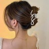 1Pcs Metal Silver Hair Claw Clips - Large Fashion Hair