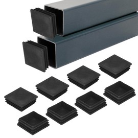 M METERXITY 30-Pack Square Tubing End Caps, 1.8Inch/45mm Plastic Tube Plugs for Square Metal Tube/Chair Legs/Pipe Post/Furniture/Fence, Bumper Tubing Plug [Black]