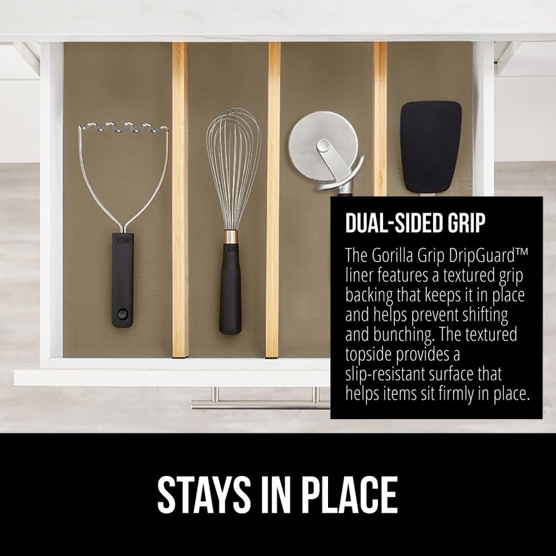 GORILLA GRIP DripGuard Drawer and Shelf Liner for Cabinet, 20x240