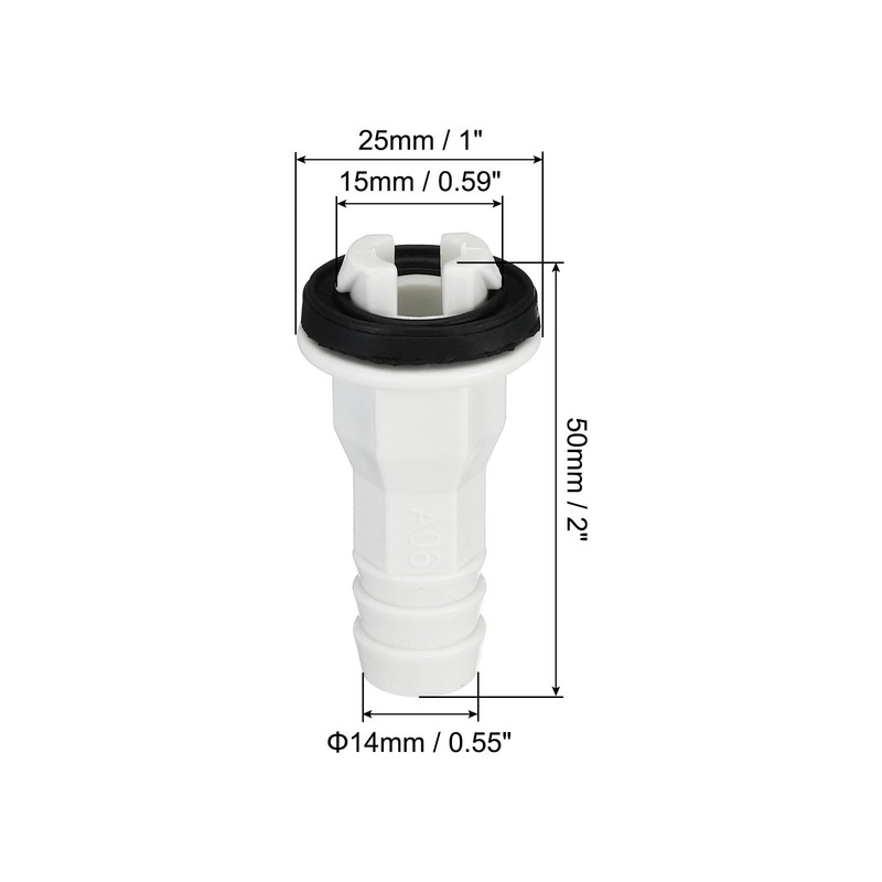 PATIKIL 15mm Air Conditioning Drain Hose Connector, 1 Piece Universal