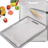 100% Pure Titanium Cutting Board with Groove, Scratch Resistant Chopping