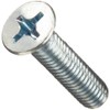 Small Parts Steel Machine Screw, Zinc Plated Finish, Flat Head,