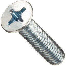 Small Parts Steel Machine Screw, Zinc Plated Finish, Flat Head, Phillips Drive, 6mm Length, M3.5-0.6 Metric Coarse Threads (Pack of 100)
