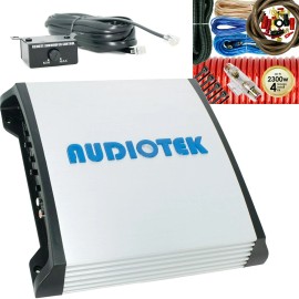 Audiotek NEW Audiotek AT910M Monoblock 1500 Watts Class D Car Amplifier + 4 Gauge Amp Kit