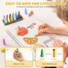 JUPITEARTH 12 Colors Crayons for Toddlers, Non-Toxic Washable Rocket Crayons,