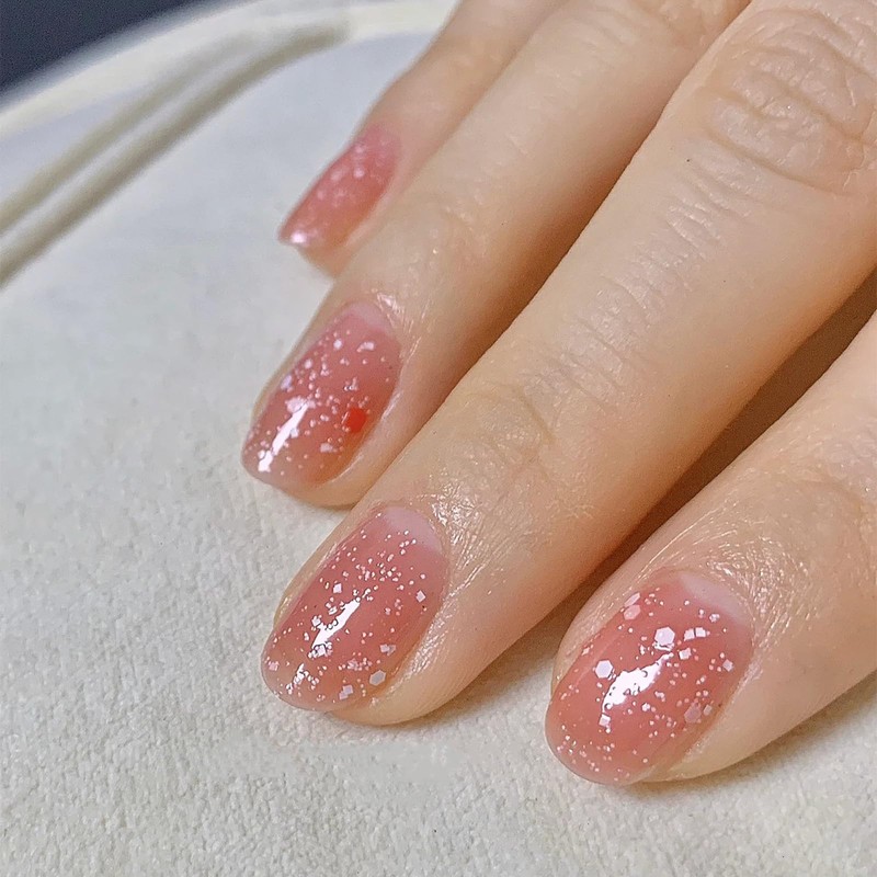 COSMOO Flower Glitter Nail Polish, 12ml Cute Flower Sequins Quick