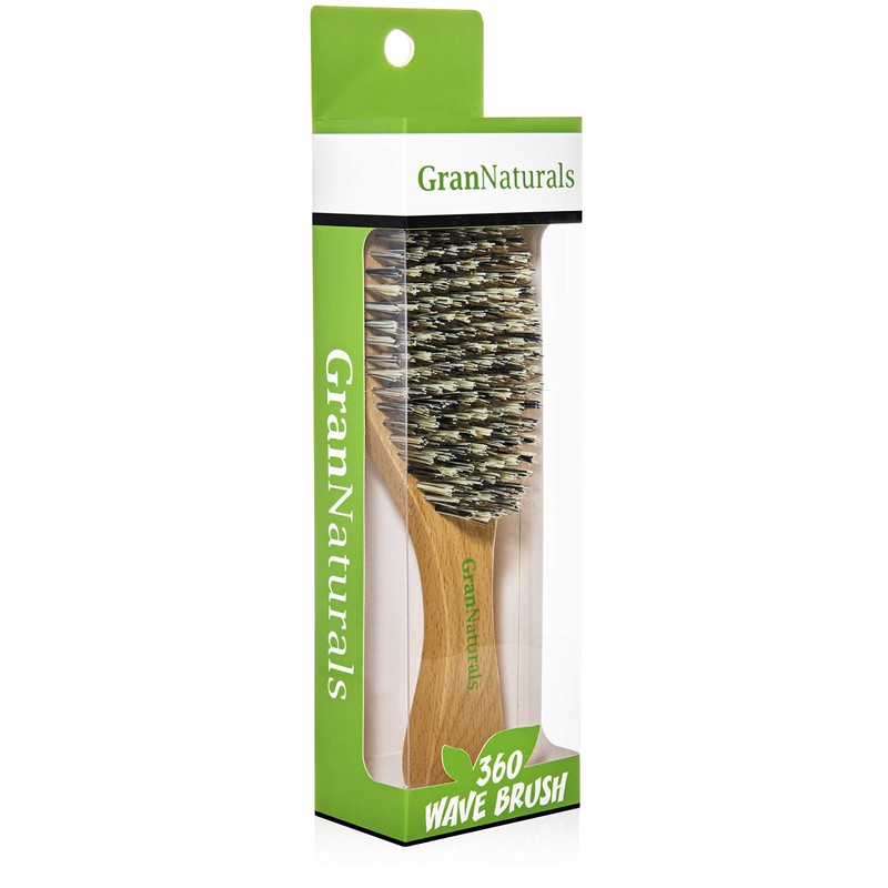 GranNaturals Extra Hard Wave Brush - Curved Boar & Extra
