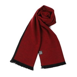 soul young Long Cotton Scarf for Men - Warm Fringe Plaid Scarves With Luxurious Gift Box(Black & Red)