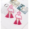 HSWE Flamingo Drop Earrings Tassel Dangle Earrings Thread Earrings Hawaiian