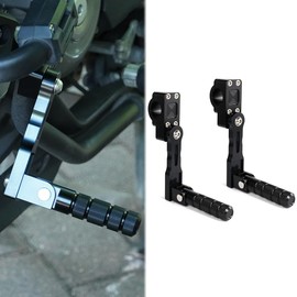 Xitomer 22-28mm Highway Peg Mounts Rider Adjustable Footpeg Kit Footrest Mounting Brackets Arms (130mm,Black)