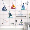 WandSticker4U® - Tile Stickers Sailing Boat Children I Wall Pictures:
