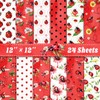 Feivando 24 Sheets Ladybug Scrapbook Paper 12'' × 12'' Double-Sided