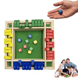 Shut The Box Dice Game,2-4 Player Family Wooden Board Table Math Games, 2026 Upgraded Wooden Dice Games for 2-4 Players, 8 Dices Classics Tabletop Version Games for Classroom,Home