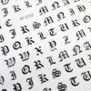 Nails Stickers Alphabet Calligraphy English Letters [Black] Nail Sticker Nail