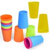 Color Plastic Drinking Cups,15 pcs Reusable Stacking Plastic Cup Children