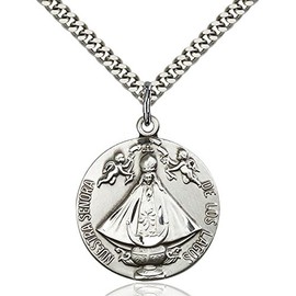 Sterling Silver Men's SENORA DE LOS LAGOS Pendant - Includes 24 Inch Heavy Curb Chain - Deluxe Gift Box Included