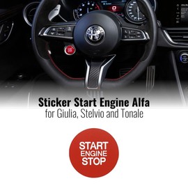 4R Quattroerre.it 2 x START ENGINE STICKERS FOR ALFA GIULIA STELVIO AND TONALE RED 17160