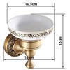 Antique Brass Bathroom Sink Soap Dish with Wall Mounted Ceramics