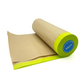 XWADJCD Pre-Taped Masking Paper for Painting,18 inch x 50 feet Tape and Drape Painters Paper, Paint Adhesive Protective Paper Roll for Covering Skirting, Frames, Furniture and Auto Body Green