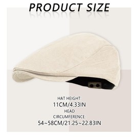 TUONYIS Beigefarbene Schiebermütze für Herren und Damen, verstellbare Newsboy-Mütze, gebürstete Baumwolle, flache Kappe, Maler-Newsboy-Mütze, gebürstete Baumwollkappe zum Golfen, beige, 5-6