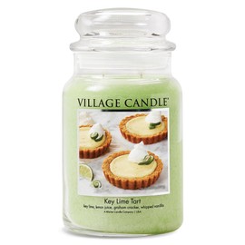 Village Candle Key Lime Tart, Large Glass Apothecary Jar, Scented Candle, 21.25 oz