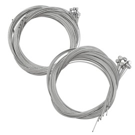 Pack of 20 Brake Cable for Bicycle, 10 Pieces Bicycle Brake Cable 1.8 m Long and 10 Pieces Bicycle Shift Cable 2 m Long, Universal Gear Cable Bowden Cable Rear, for Mountain Bike, Road Bike, Bicycle