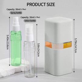 Multifunctional Travel Bottle Set - 4-in-1 Kit with 50ml Size Spray Bottle, Lotion Container, TSA Approved & Reusable Travel Essential Suitable for Storing Lotions, Perfumes, Etc