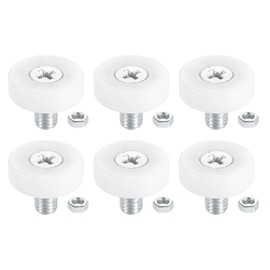 uxcell 6 Pack Drawer Rollers, 19mm Plastic Drawer Pulley Sliding Positioning Rollers Slide Guide Bearing Small Pulleys with Nuts for File Cabinet Slides, White
