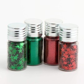 Italian Options Christmas Craft Red and Green Glitter Sparkles Sequins Gems (40 Grams)