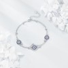 S925 Sterling Silver Evil Eye Ankle Bracelet for Women Protection