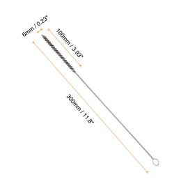 uxcell Pipe Cleaner Brush 6 mm Wire Pipe Cleaner Bore Brush Cleaning Stainless Steel Handle for Tubes Silver Black 4 Pcs