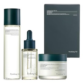 Pyunkang Yul PKY Calming Line - Juego de caja de regalo coreana para el cuidado facial de la piel, esencial para la hidratación diaria con tónico, suero, crema, vegano y libre de crueldad animal