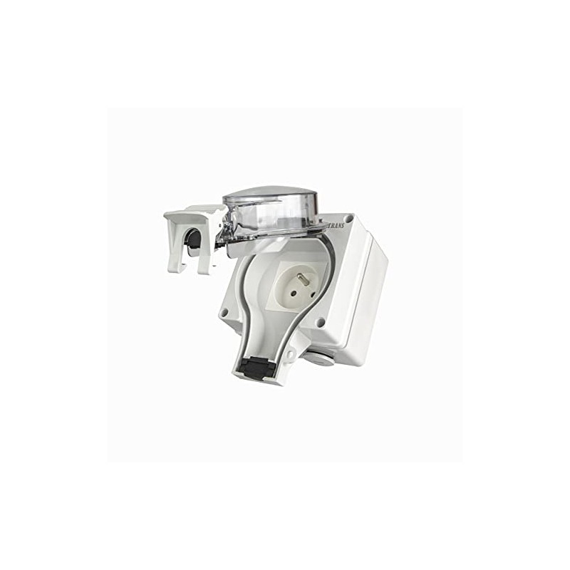 Surface-Mounted Wet Room French Standard Sockets 1-Way or 2-Way IP66