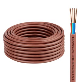 XRDS -RF Thermostat Wire 18/4 10FT, Bare Copper Conductor, 4-Conductor Low Voltage Wire for HVAC, Thermostats & Alarm Systems