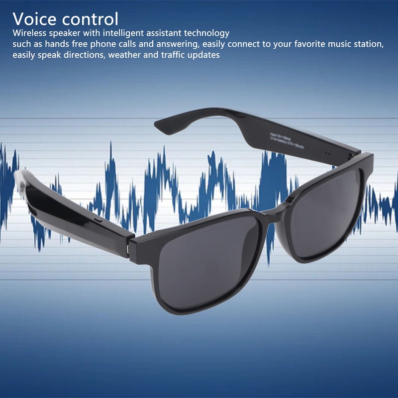 Bluetooth Audio Sunglasses Voice Control Open Ear Style Adjustable Volume