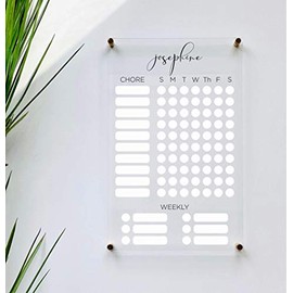 Large Clear Acrylic Chore Chart for wall | Dry-Erase Message White Board Calendar Wall Mounted Office Home Family Organization Tools Must Haves School Kids Adult Mom Teen Monthly Weekly ADHD Tools