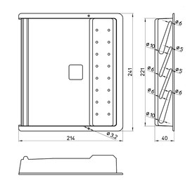 SANEI 包丁差し 包丁4本収納用 薄型 シンプル ビス別売 木製扉用 ポリプロピレン製 PW83