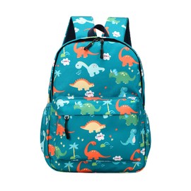 VReder Toddler Boys Girl Kids Backpack, Mini Dinosaur Bag Kindergarten Canvas Rucksack, School Bag Holiday Travel Bookbag Outdoor Daypack for 3-7 Year Old (Green)