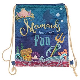 Miss Pretty London Handy Cotton Drawstring Bag - Mermaid Slogan