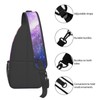 NISENASU Purple Blue Galaxy Sling Bag Crossbody Backpack,Dark Space Stars